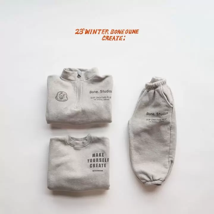 Boneoune - Korean Children Fashion - #discoveringself - Bone Studios half Zip-Up - 3