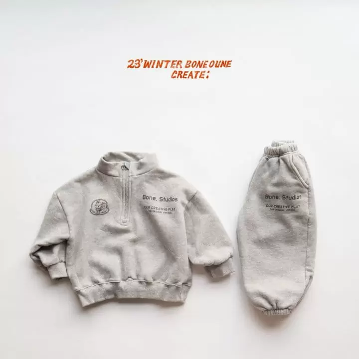 Boneoune - Korean Children Fashion - #kidsshorts - Bone Studios half Zip-Up - 5