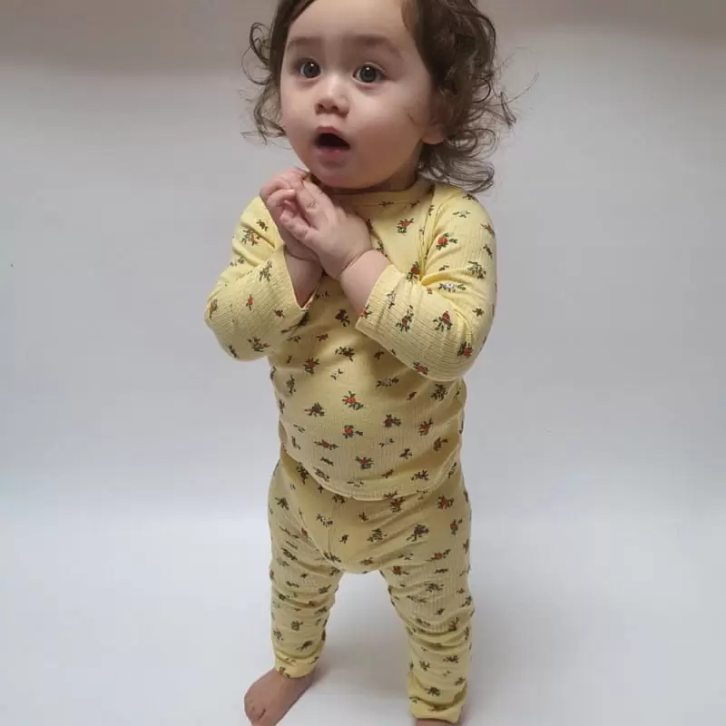Brody Jane - Korean Children Fashion - #childofig - Flower Rib Top Bottom Set - 9