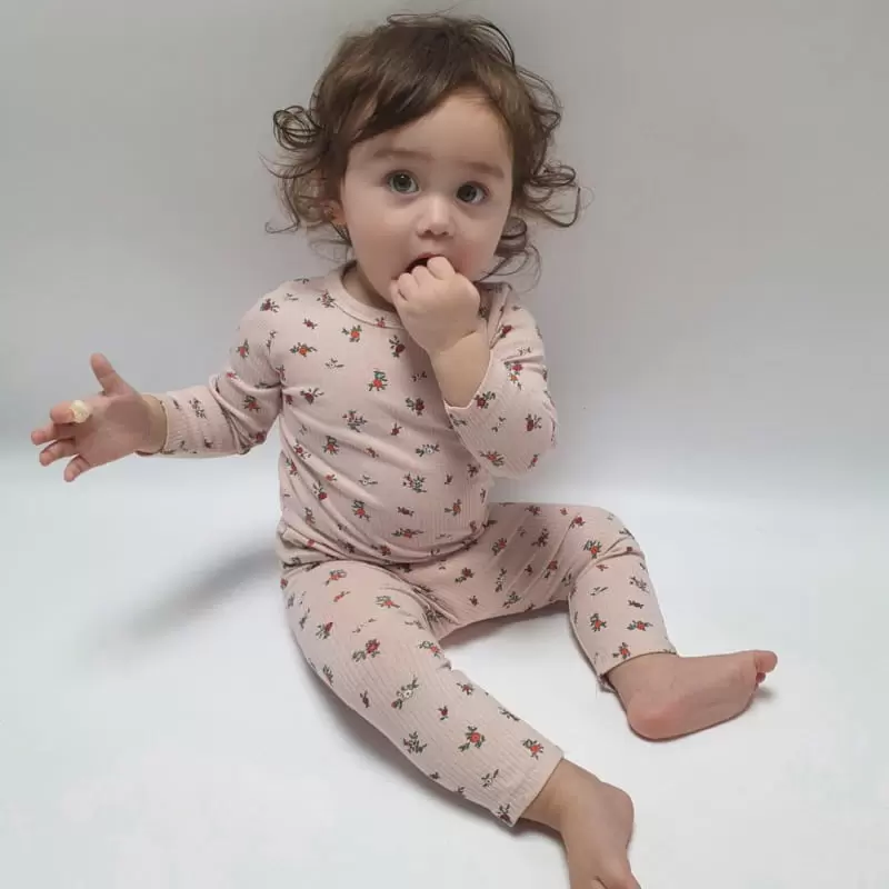 Brody Jane - Korean Children Fashion - #childrensboutique - Flower Rib Top Bottom Set - 10