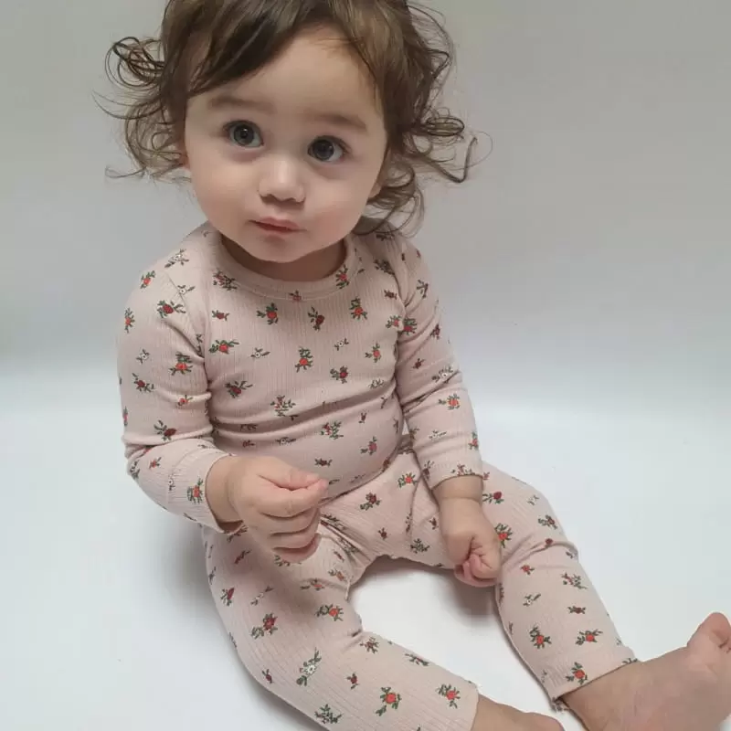 Brody Jane - Korean Children Fashion - #designkidswear - Flower Rib Top Bottom Set - 11