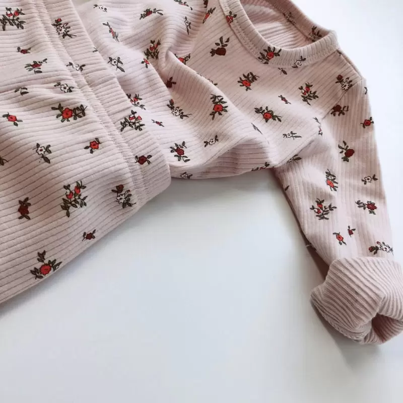 Brody Jane - Korean Children Fashion - #magicofchildhood - Flower Rib Top Bottom Set - 4