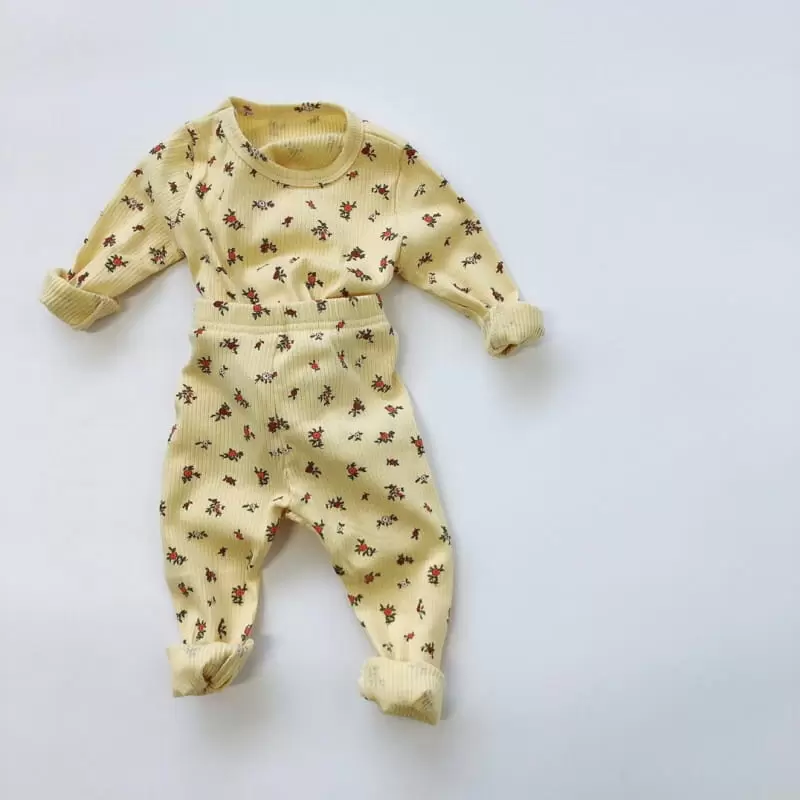Brody Jane - Korean Children Fashion - #prettylittlegirls - Flower Rib Top Bottom Set - 5