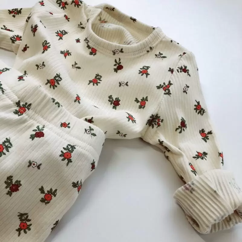 Brody Jane - Korean Children Fashion - #stylishchildhood - Flower Rib Top Bottom Set - 8