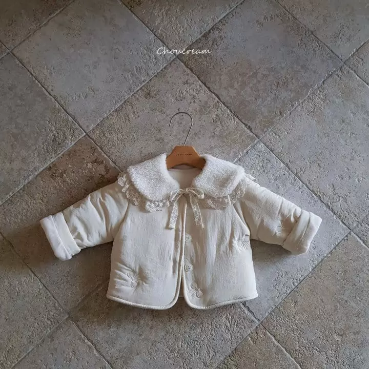 Choucream - Korean Baby Fashion - #babylifestyle - Ribbon Embroider Padding Jacket - 6