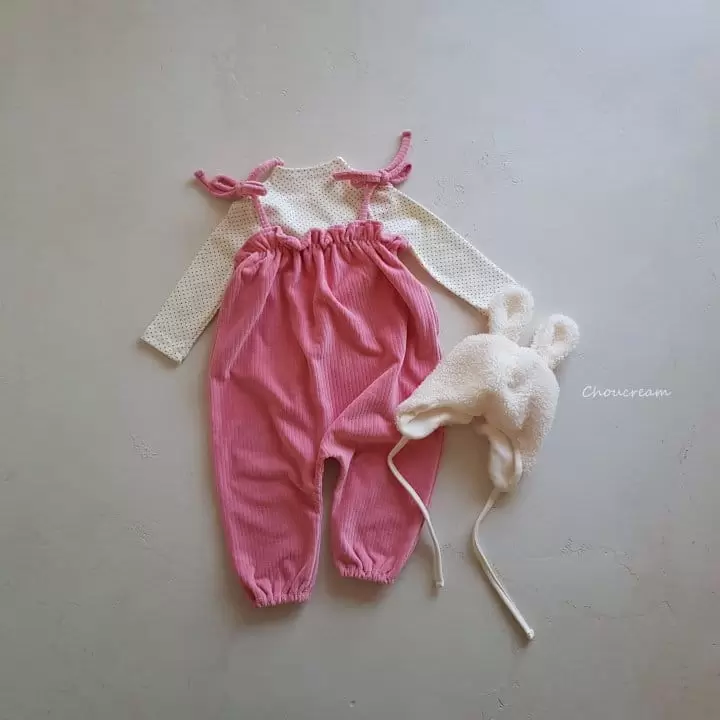 Choucream - Korean Baby Fashion - #babywear - Veloure Overalls Pants - 2