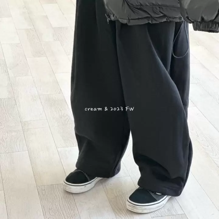 Cream Bbang - Korean Children Fashion - #childofig - Fluffy Banding Wide Pleated Baggy Pants - 5