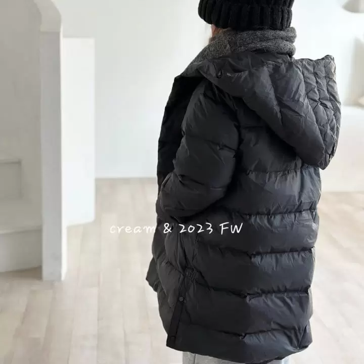 Cream Bbang - Korean Children Fashion - #kidsstore - Hoody Long Padding - 3