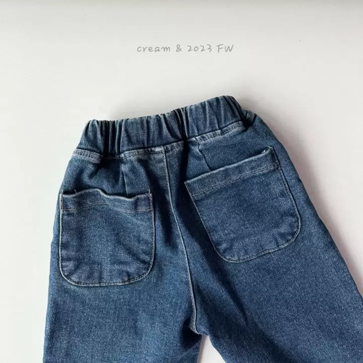 Cream Bbang - Korean Children Fashion - #minifashionista - Half Open Straight Denim - 2