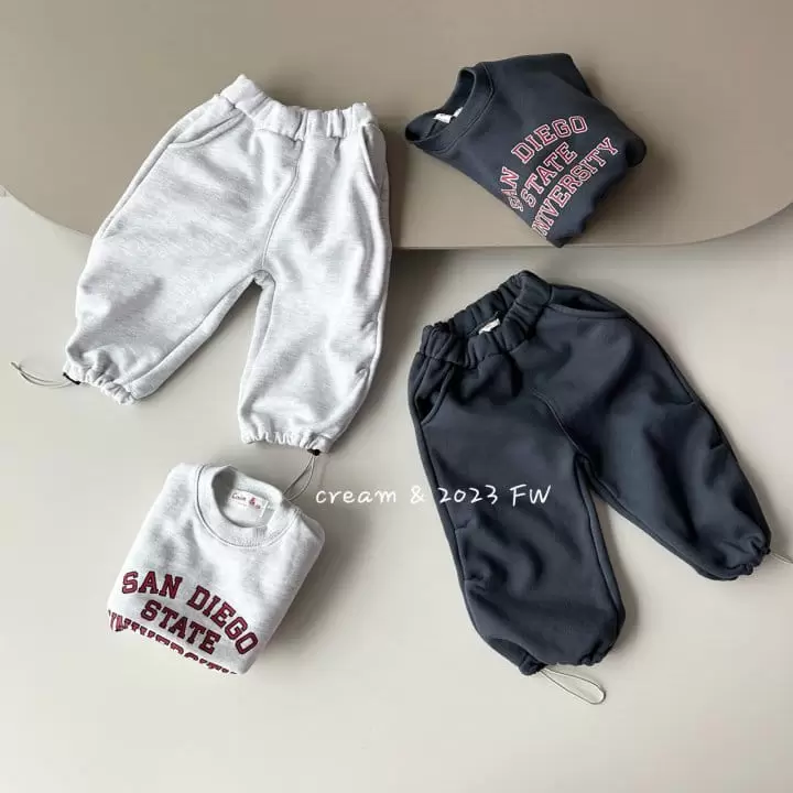 Cream Bbang - Korean Children Fashion - #minifashionista - Fleece String Training Pants