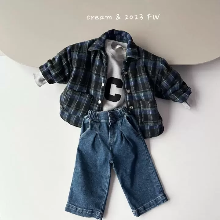 Cream Bbang - Korean Children Fashion - #prettylittlegirls - Half Open Straight Denim - 3