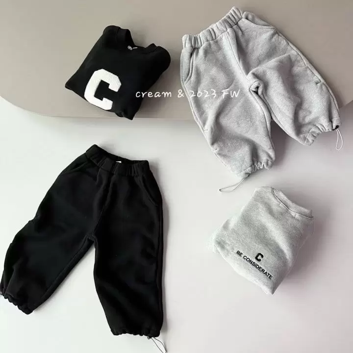 Cream Bbang - Korean Children Fashion - #prettylittlegirls - Fleece String Training Pants - 2