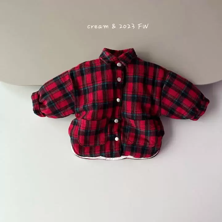 Cream Bbang - Korean Children Fashion - #prettylittlegirls - Fleece Check Banding Jacket