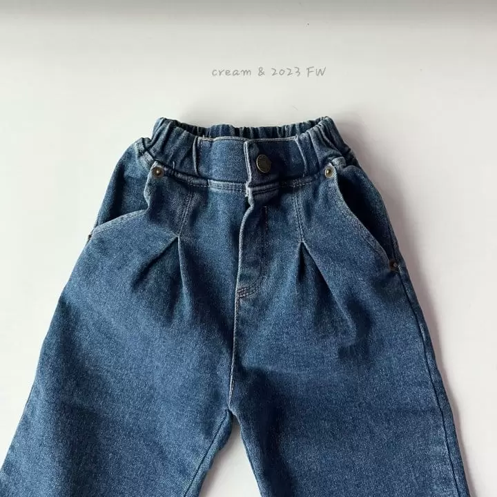 Cream Bbang - Korean Children Fashion - #prettylittlegirls - Half Open Straight Denim - 4