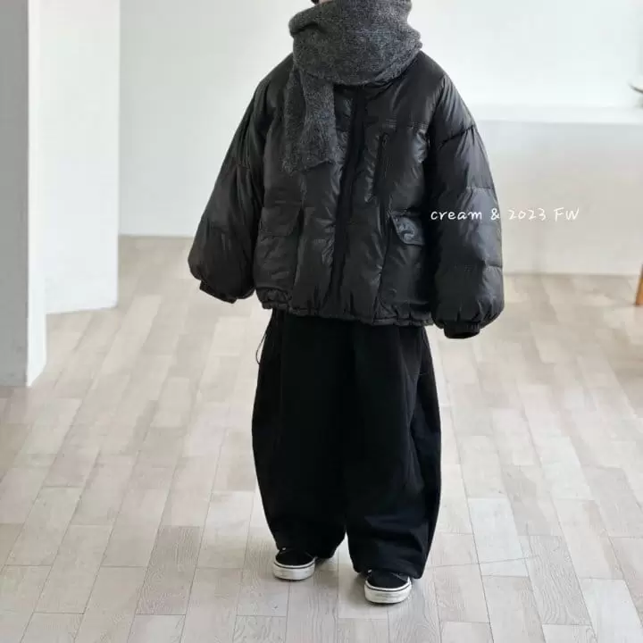 Cream Bbang - Korean Children Fashion - #toddlerclothing - Fluffy Banding Wide Pleated Baggy Pants - 3