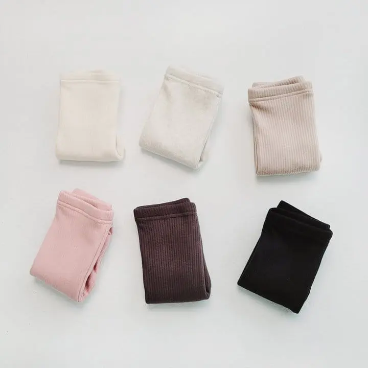 Daily Daily - Korean Children Fashion - #magicofchildhood - Kids Rib Mink Leggings - 8