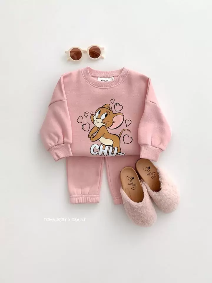 Dsaint - Korean Children Fashion - #Kfashion4kids - Chu Jerry Fleece Top Bottom Set - 8