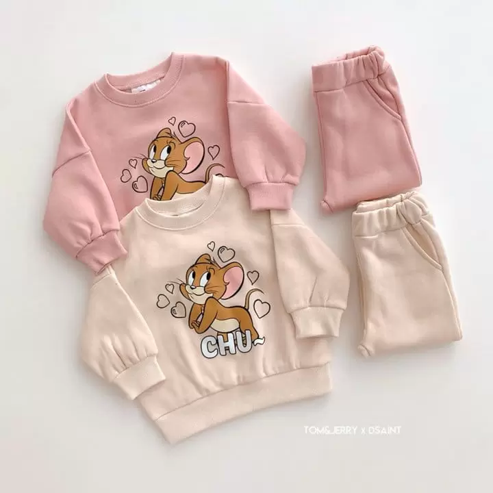 Dsaint - Korean Children Fashion - #childrensboutique - Chu Jerry Fleece Top Bottom Set