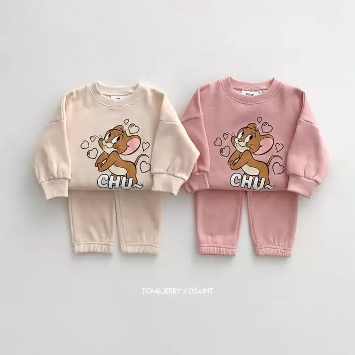 Dsaint - Korean Children Fashion - #discoveringself - Chu Jerry Fleece Top Bottom Set - 3