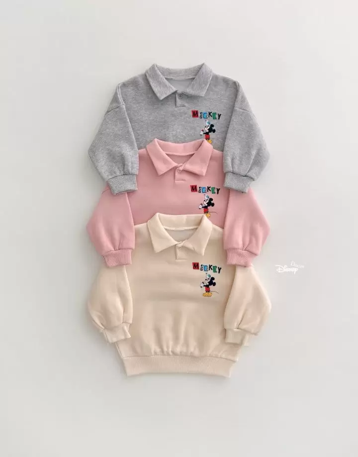 Dsaint - Korean Children Fashion - #kidsstore - Crayon M Collar Sweatshirt