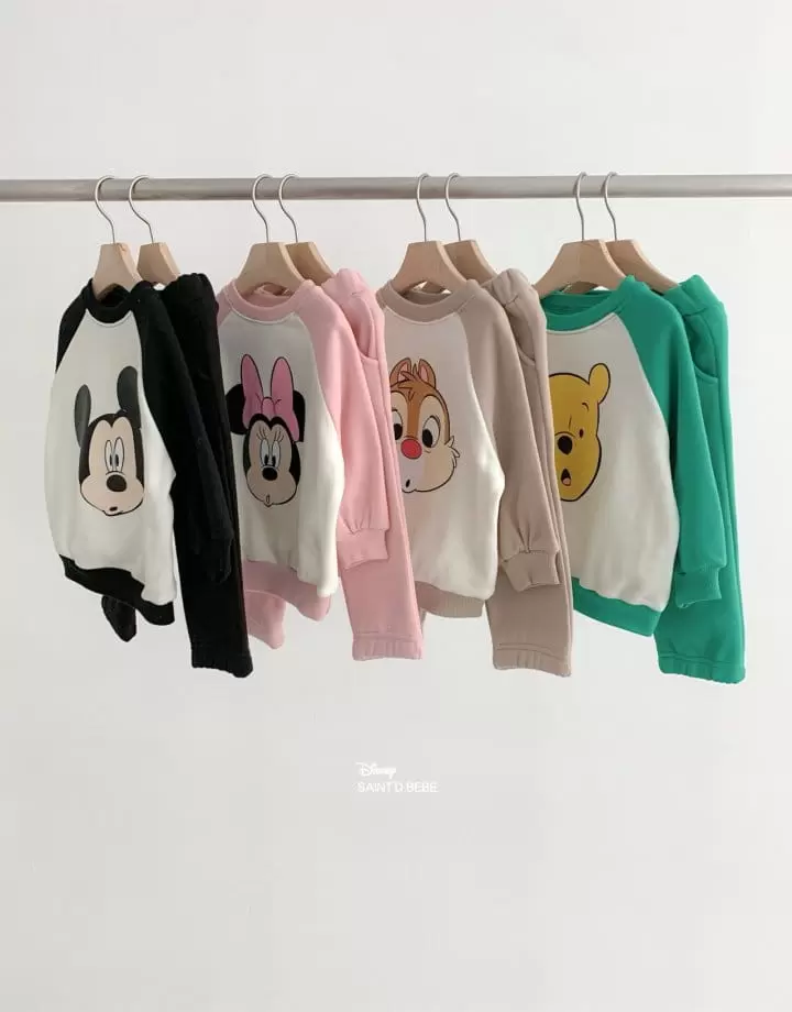 Dsaint - Korean Children Fashion - #kidsstore - Raglan Friend Top Bottom Set - 2