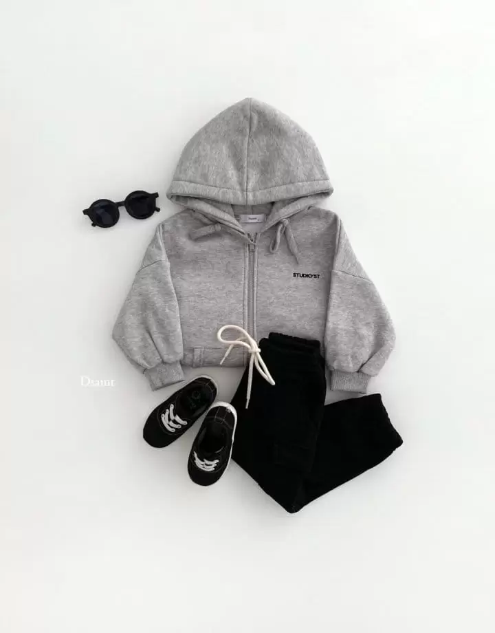 Dsaint - Korean Children Fashion - #kidzfashiontrend - Hoody Zip-Up Top Bottom Set - 5