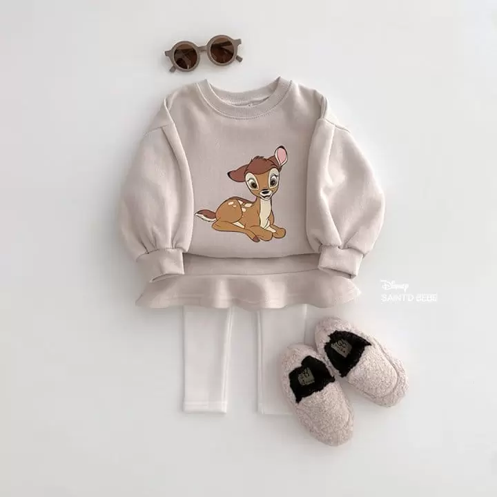 Dsaint - Korean Children Fashion - #kidzfashiontrend - Pose Ani Skirt Leggings Fleece Top Bottom Set - 5