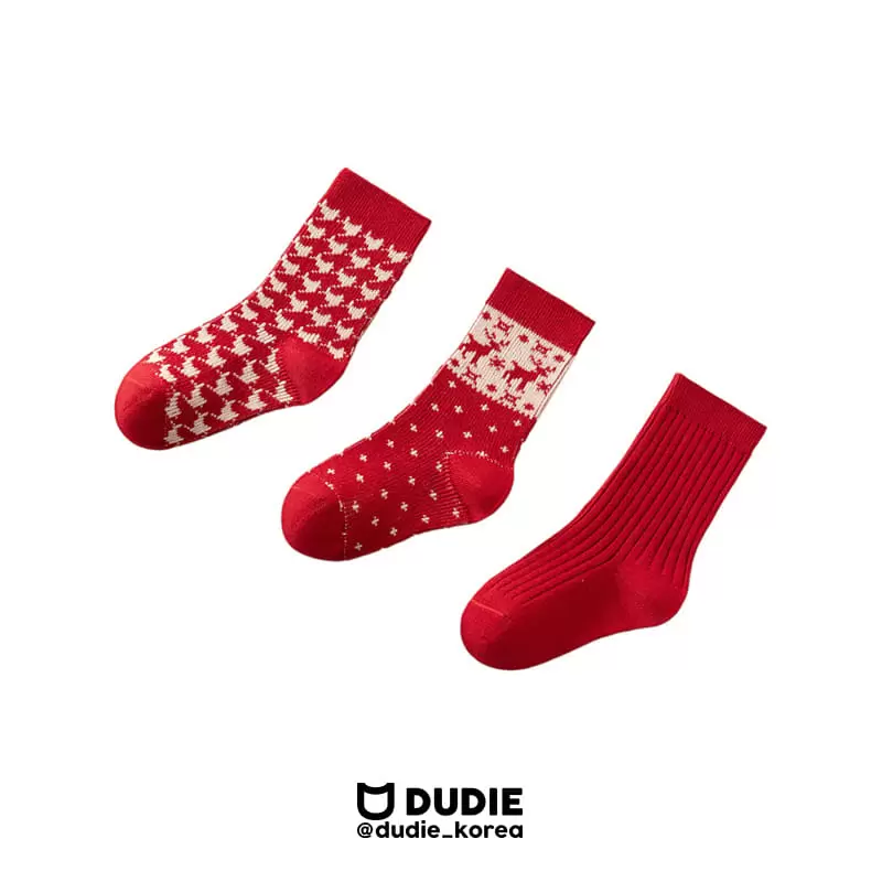 Dudie - Korean Children Fashion - #Kfashion4kids - Rudolph Socks Set