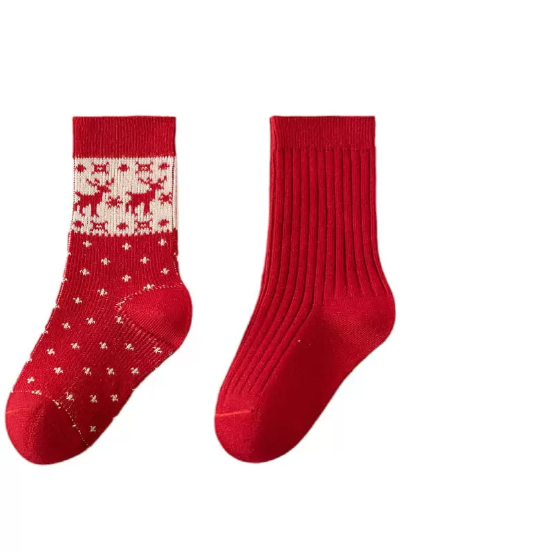 Dudie - Korean Children Fashion - #littlefashionista - Rudolph Socks Set - 2