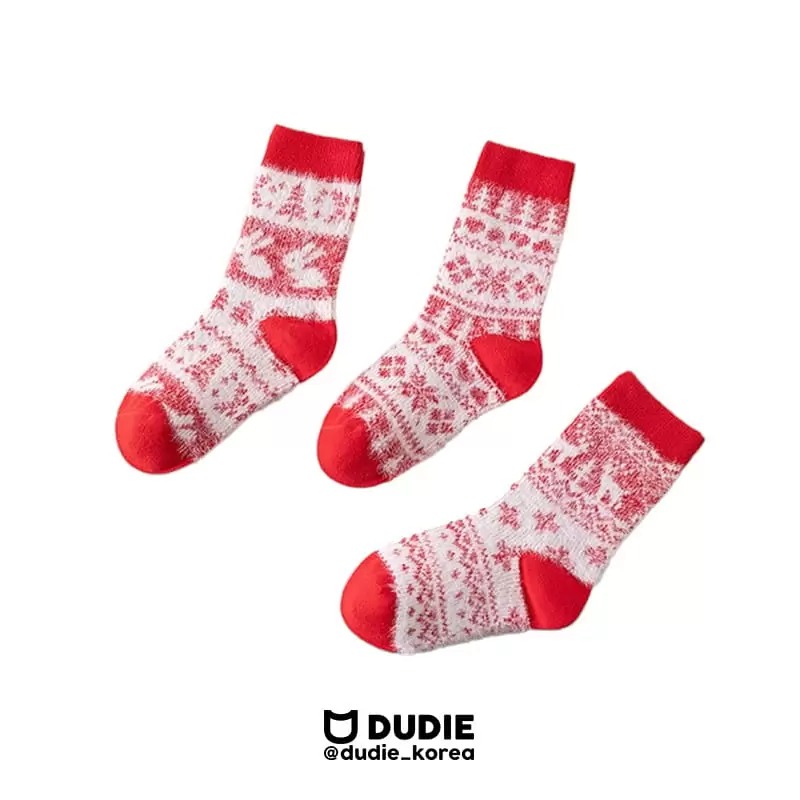 Dudie - Korean Children Fashion - #littlefashionista - Snow Flower Socks Set