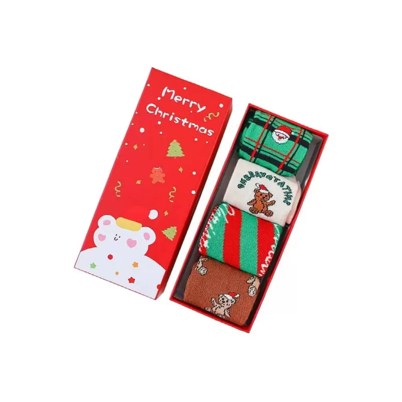 Dudie - Korean Children Fashion - #littlefashionista - Merry Santa Socks Set - 4