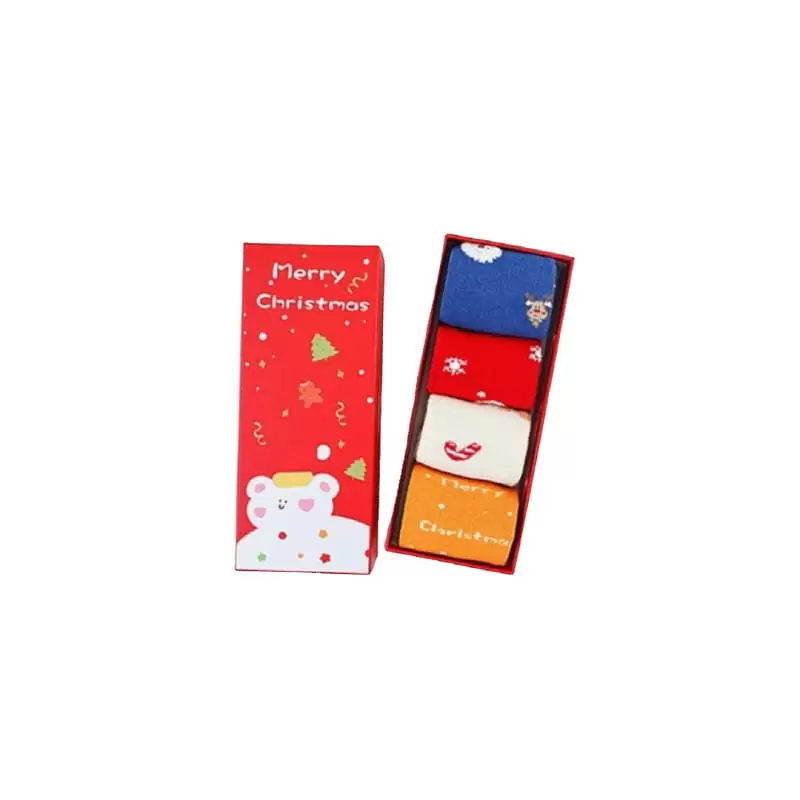 Dudie - Korean Children Fashion - #magicofchildhood - Merry Snow Man Socks Set - 3