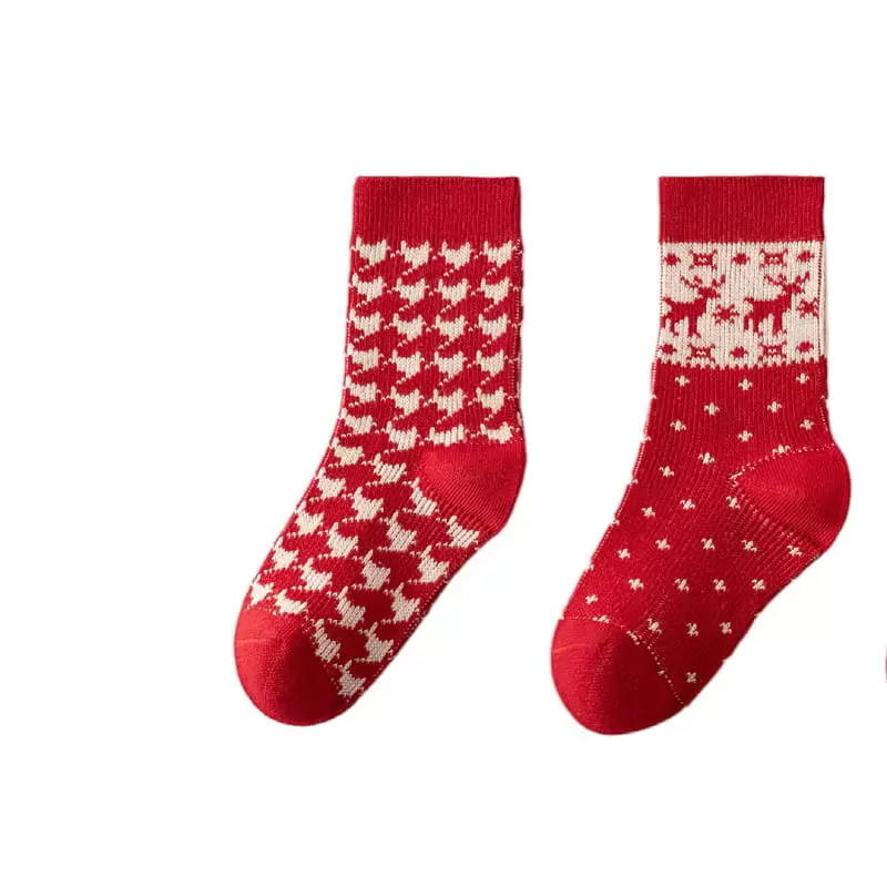 Dudie - Korean Children Fashion - #magicofchildhood - Rudolph Socks Set - 3