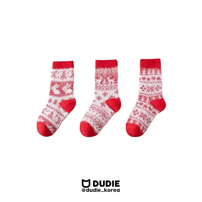 Dudie - Korean Children Fashion - #magicofchildhood - Snow Flower Socks Set - 2
