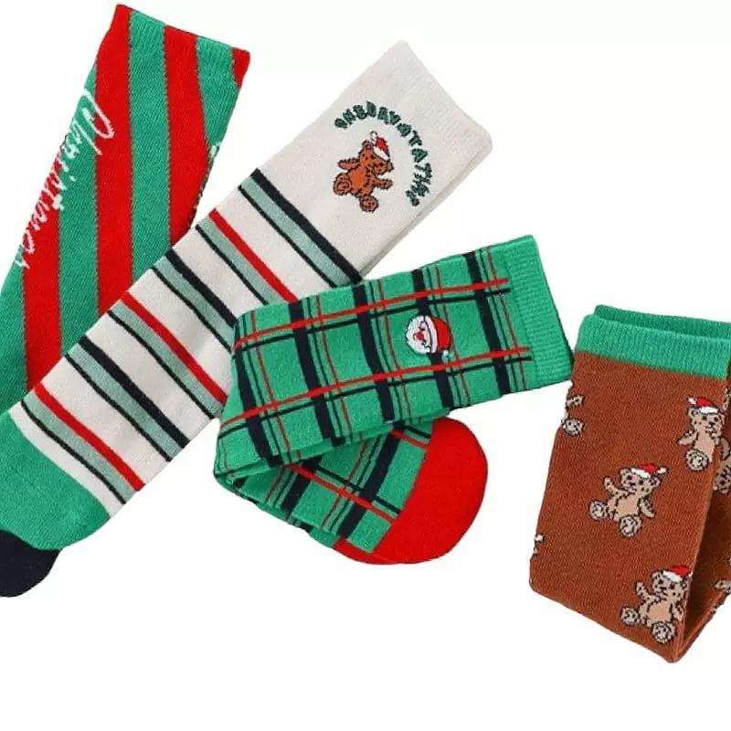 Dudie - Korean Children Fashion - #minifashionista - Merry Santa Socks Set - 5