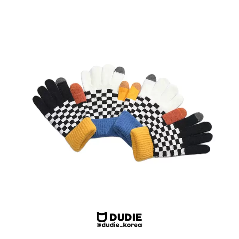 Dudie - Korean Children Fashion - #prettylittlegirls - Checkers Gloves - 2