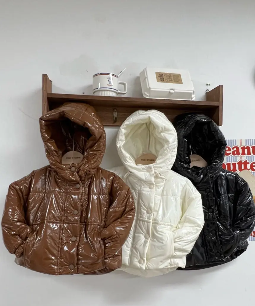 Fine-Studio - Korean Children Fashion - #discoveringself - Glossy Padding Jumper With Mom