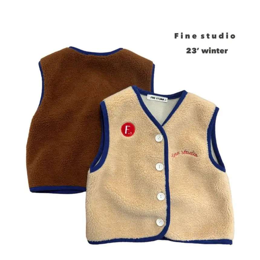 Fine-Studio - Korean Children Fashion - #fashionkids - Cushy Fluffy Vest - 4