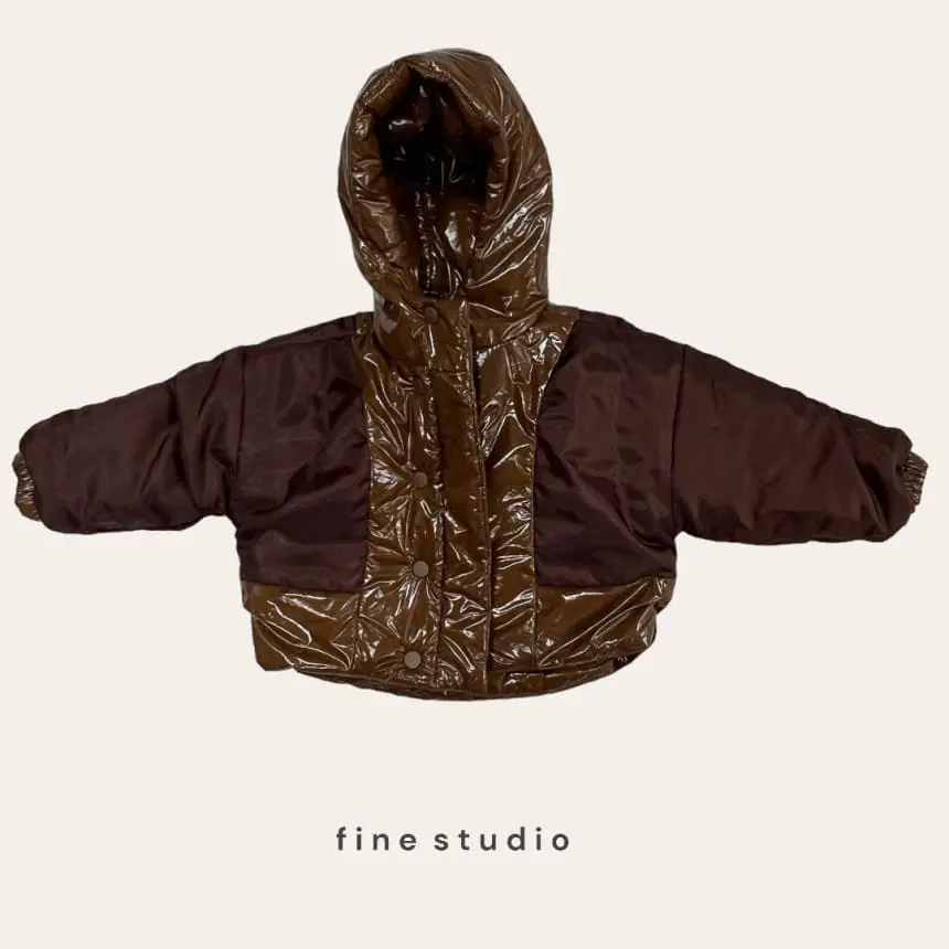 Fine-Studio - Korean Children Fashion - #kidsshorts - Glossy Padding Jumper With Mom - 4
