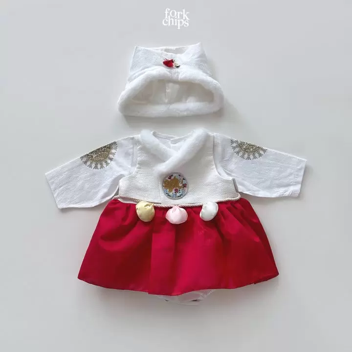 Fork Chips - Korean Baby Fashion - #babyfever - Yeonji Gonji Girl Hanbok