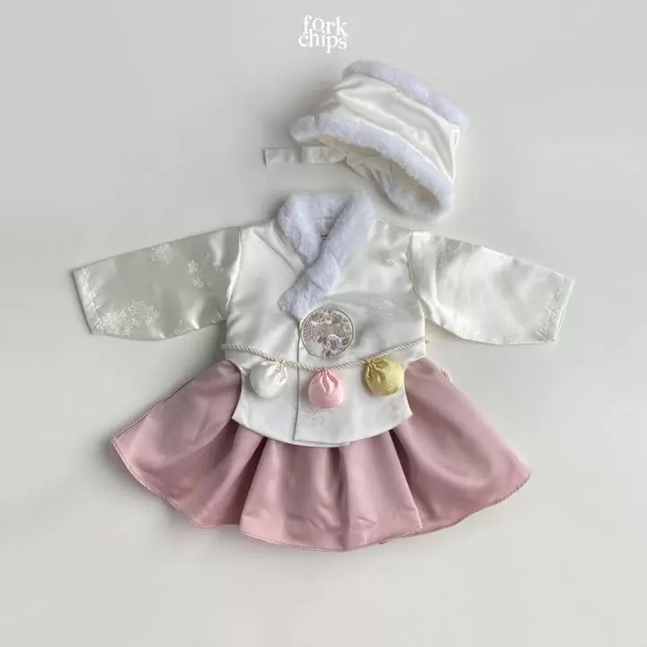 Fork Chips - Korean Baby Fashion - #babyootd - New Year's Dress Ear Muffler - 7