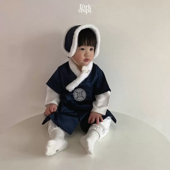 Fork Chips - Korean Baby Fashion - #babyoutfit - New Year's Dress Ear Muffler - 9