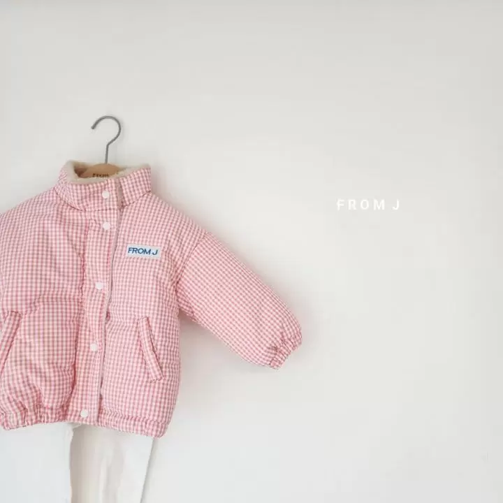 From J - Korean Children Fashion - #Kfashion4kids - Check Padding Jumper - 6