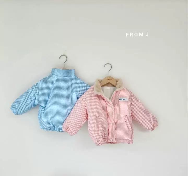 From J - Korean Children Fashion - #discoveringself - Check Padding Jumper