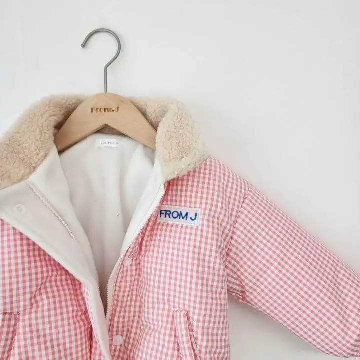 From J - Korean Children Fashion - #littlefashionista - Check Padding Jumper - 7