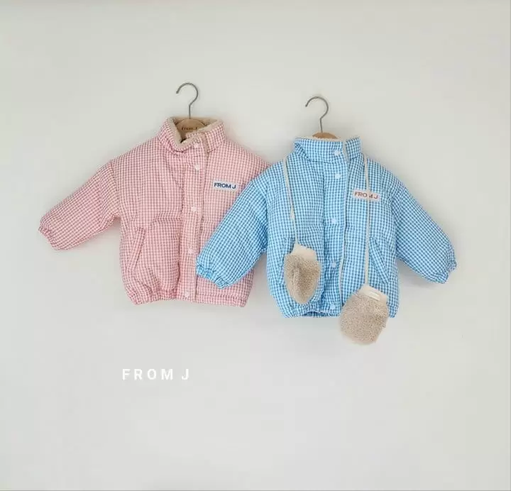 From J - Korean Children Fashion - #minifashionista - Check Padding Jumper - 9