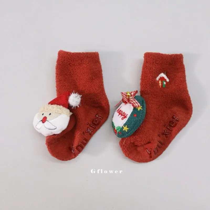 G Flower - Korean Baby Fashion - #babywear - Baby Christmas Socks - 4