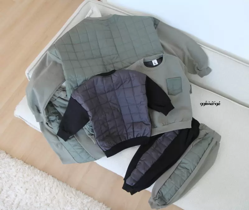 Ggomenge - Korean Children Fashion - #kidsstore - Adult Square Top Bottom Set