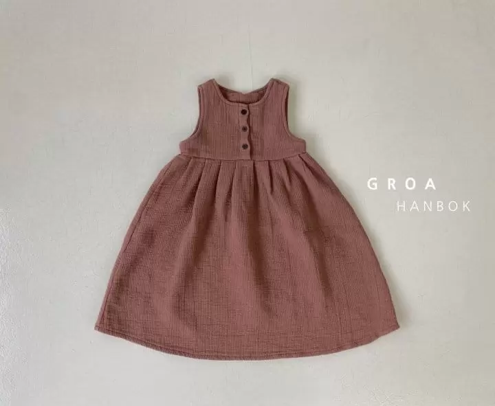 Groa - Korean Children Fashion - #fashionkids - Girl Hanbok Jeogori One-Piece Set - 2