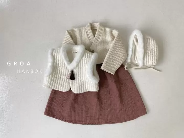 Groa - Korean Children Fashion - #kidsshorts - Girl Hanbok Jeogori One-Piece Set - 4